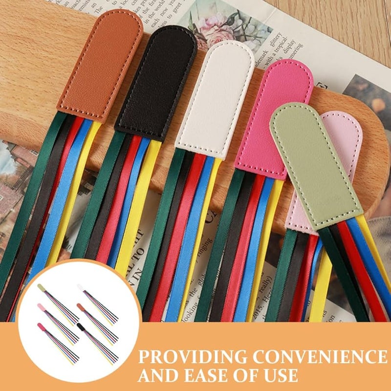 Gatuida 6pcs PU Leather Bible Bookmarks with Colorful Page Tabs for Study Reading Annotation - Image 3